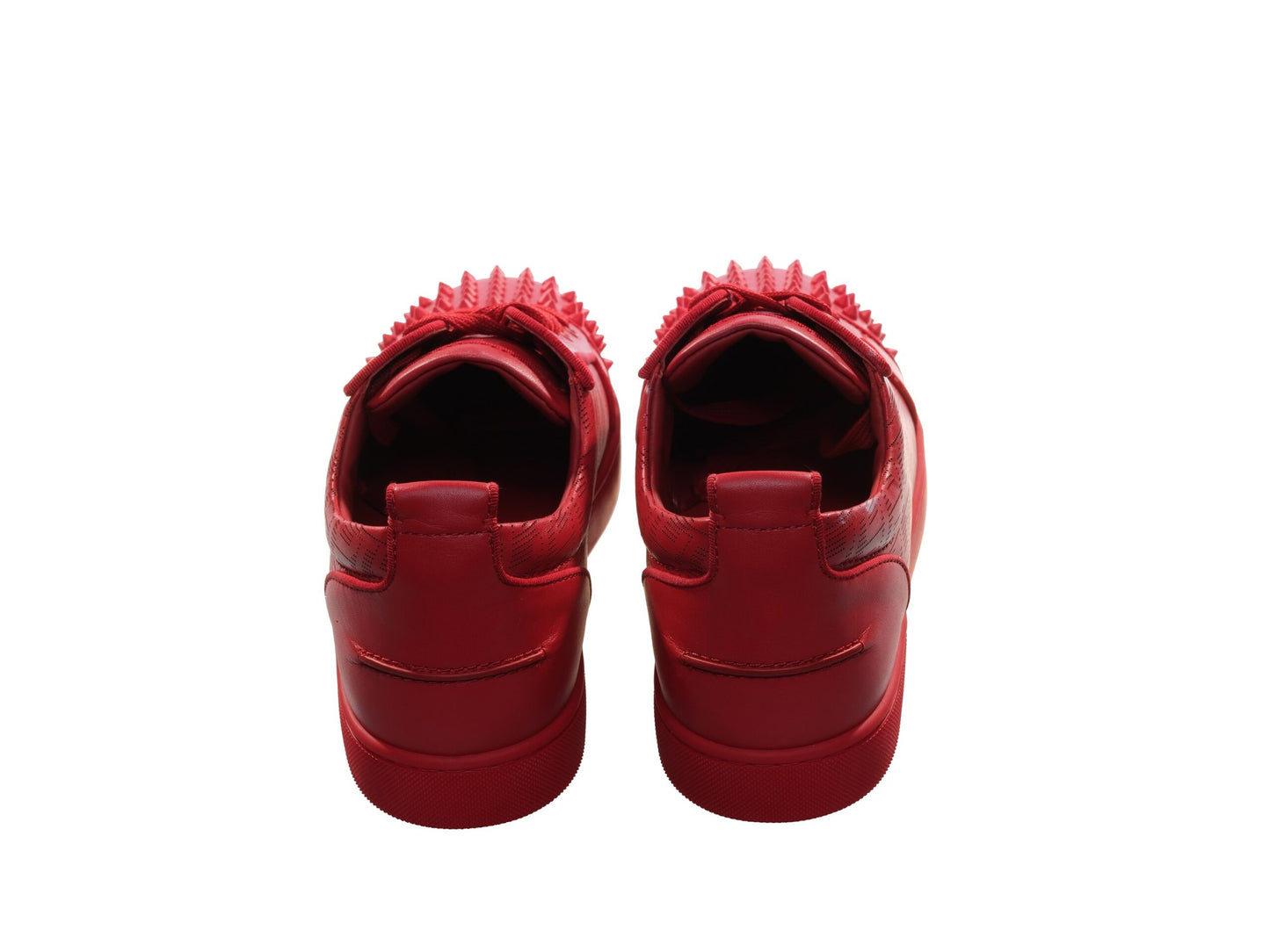 Christian Louboutin Louis Junior Spikes Orlato  Red Leather Sneakers