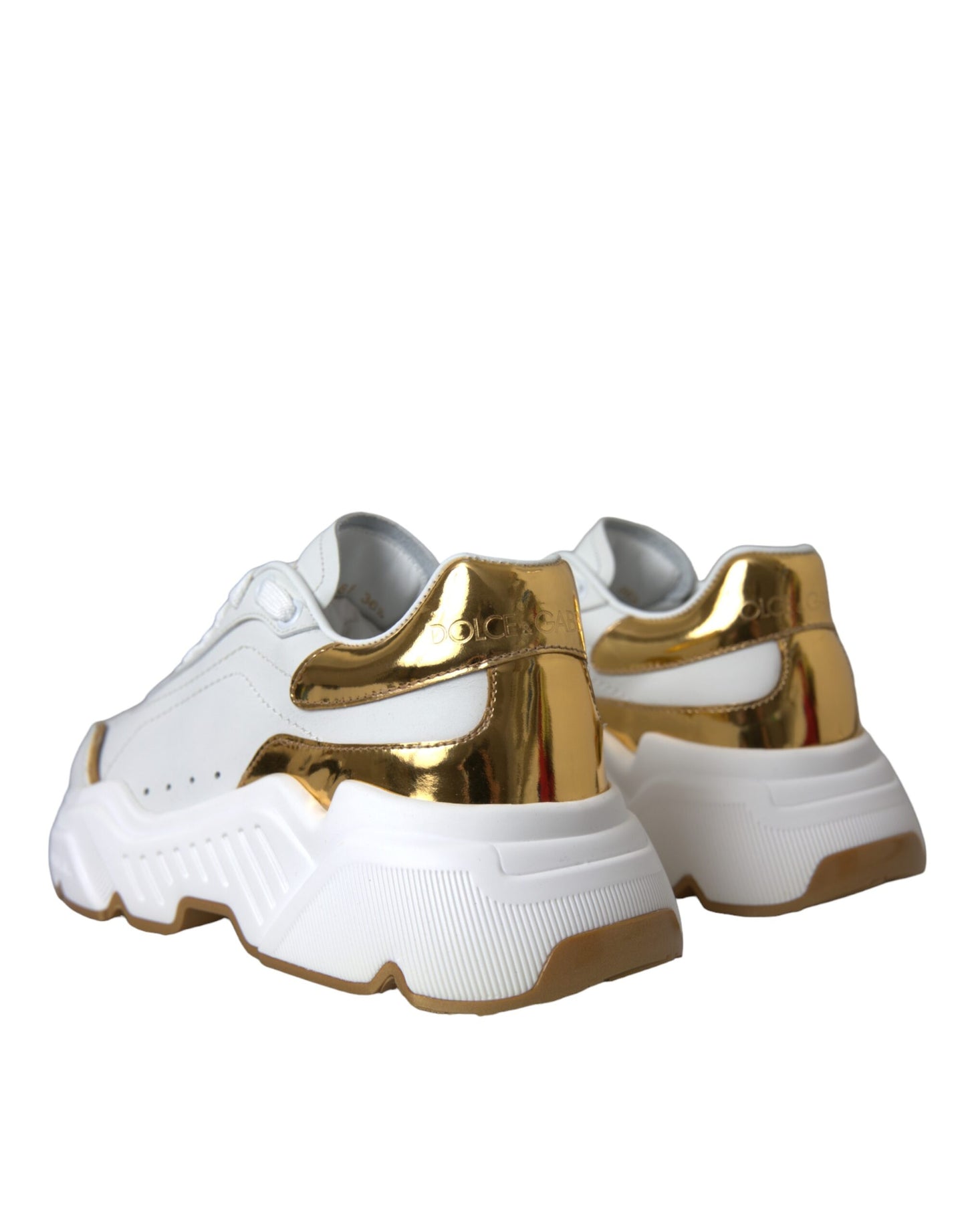 Dolce & Gabbana White Gold Low Top Daymaster Sneakers Women Shoes