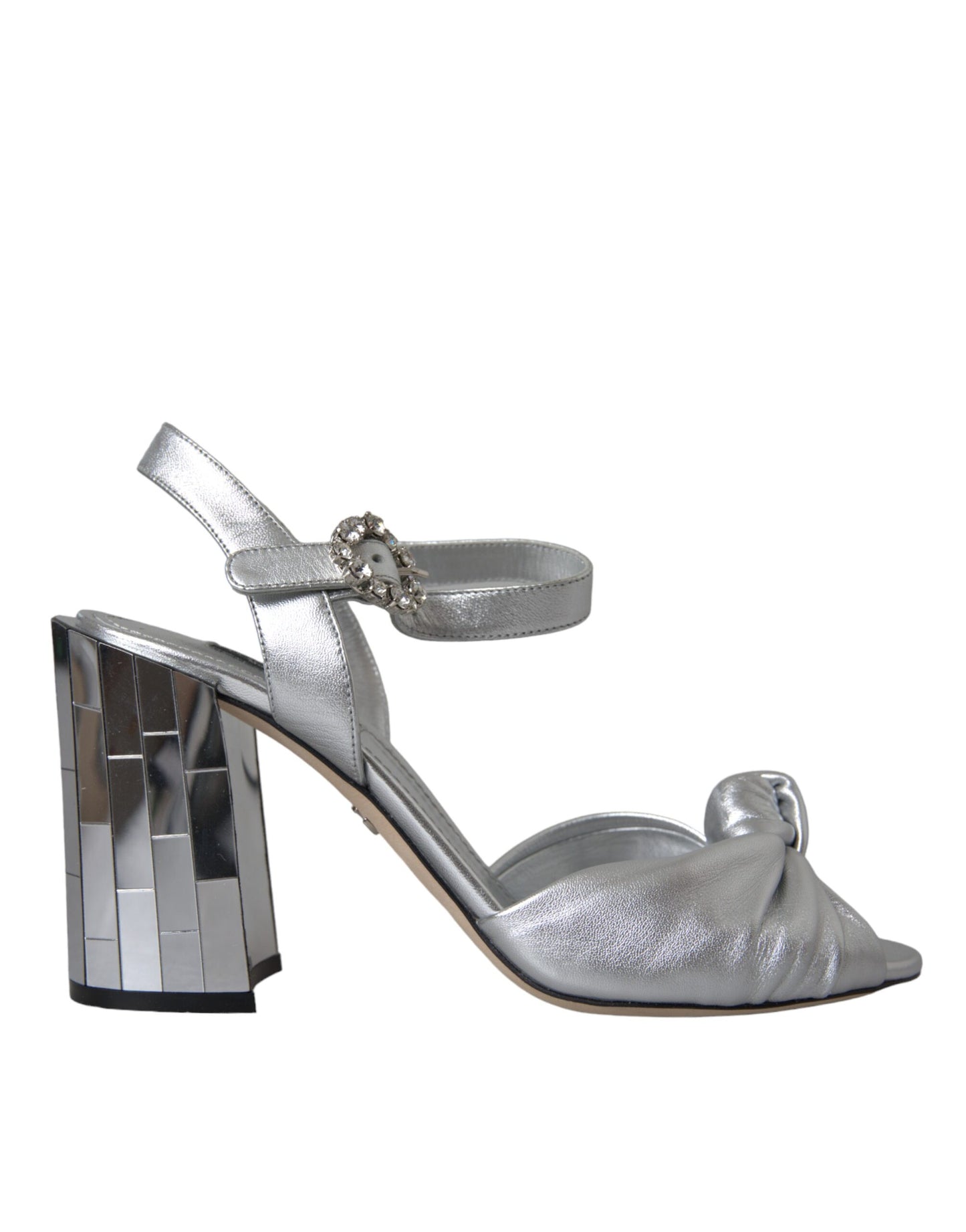 Dolce & Gabbana Silver Crystal Ankle Strap Keira Sandal Shoes