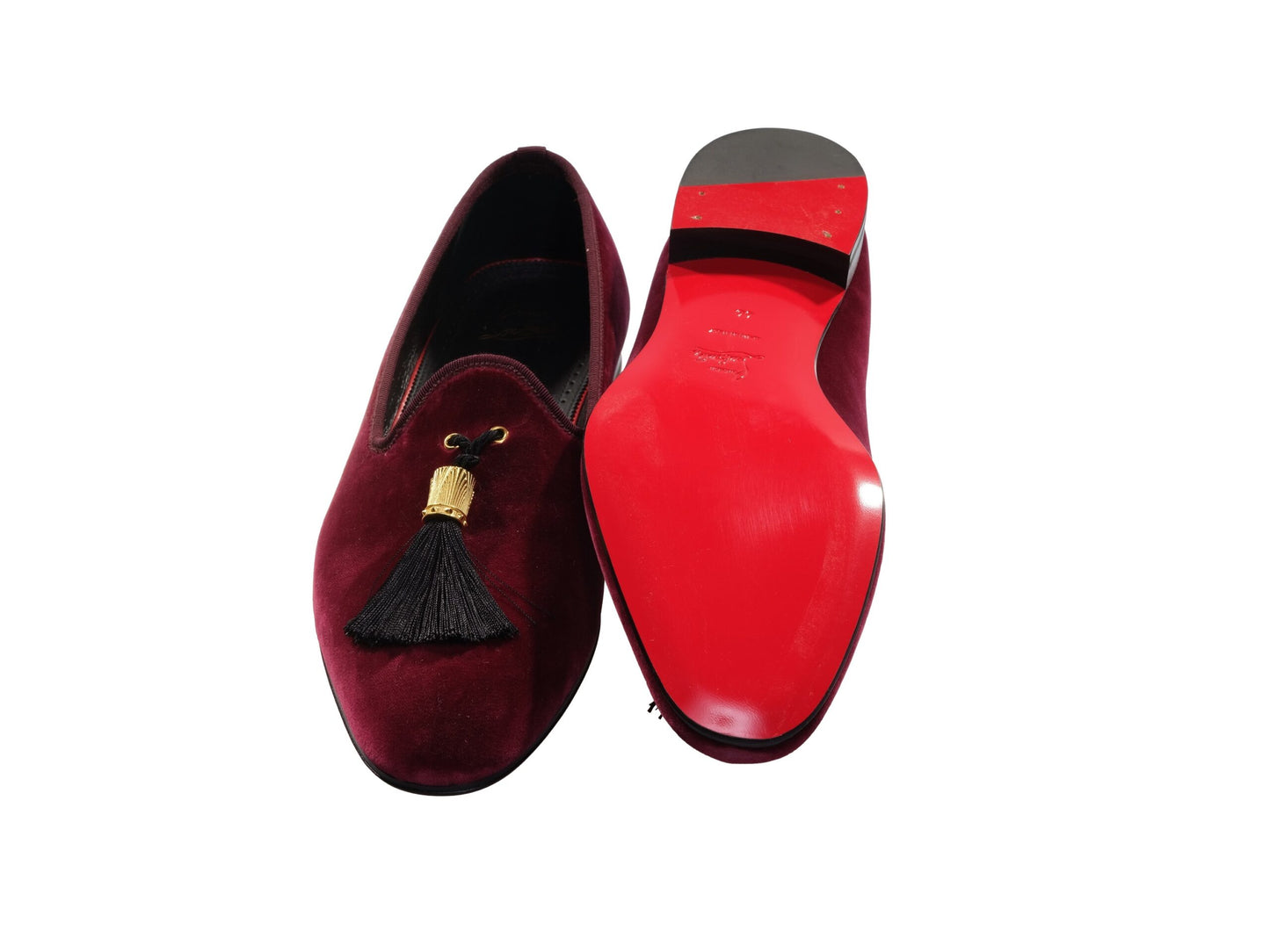 Christian Louboutin Stanboul Burgundy Velvet Flat Shoes