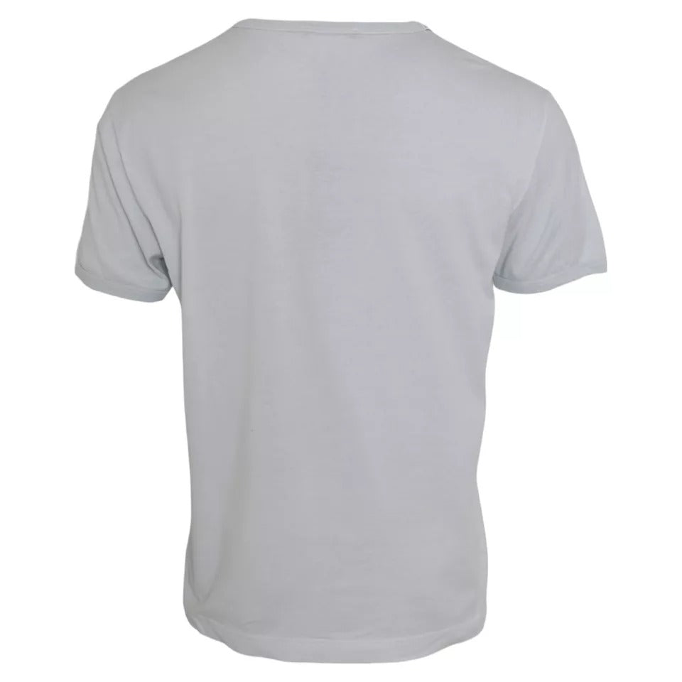 Dolce & Gabbana White Cotton Round Neck Short Sleeve T-shirt