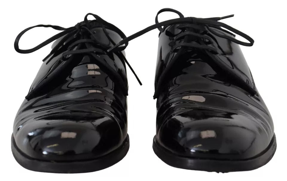 Dolce & Gabbana Black Patent Leather Derby Dress Shoes