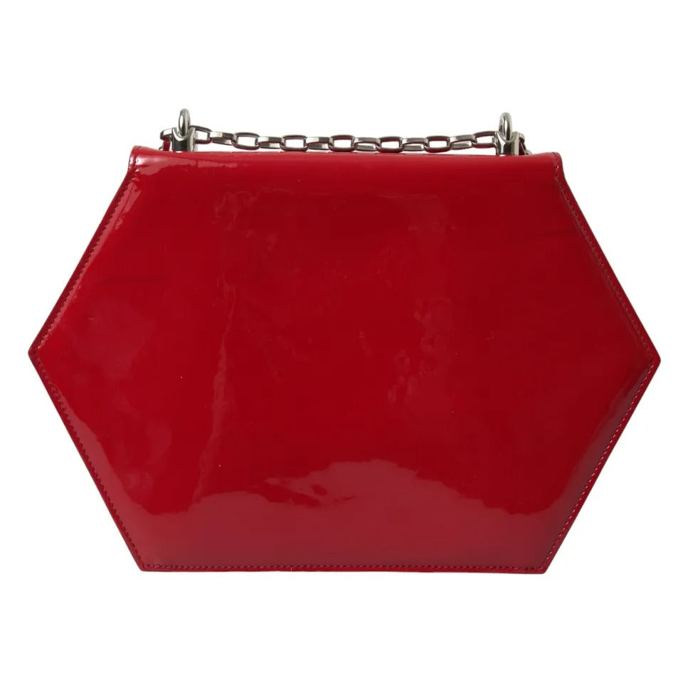 Dolce & Gabbana Red Patent Leather DG GIRLS Clutch Shoulder Bag