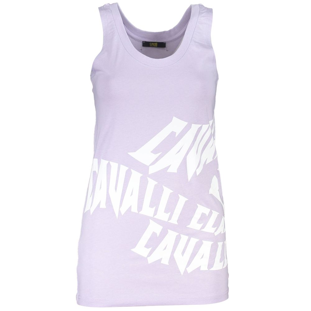 Cavalli Class Elegant Purple Round Neckline Tank Top