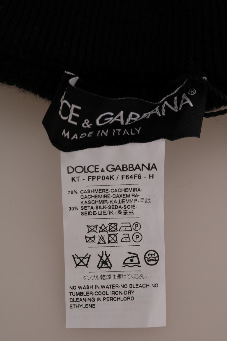 Dolce &amp; Gabbana Bas collants extensibles en soie et cachemire noirs