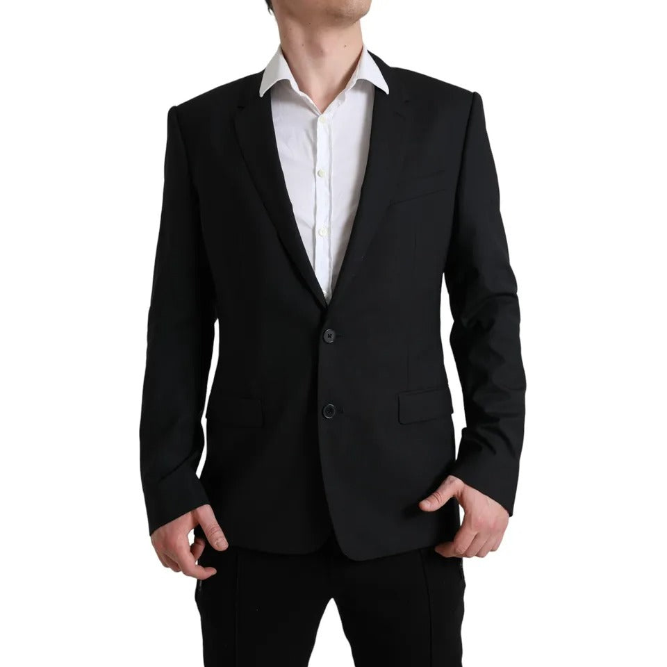 Dolce & Gabbana Black Wool MARTINI Stretch Jacket Blazer