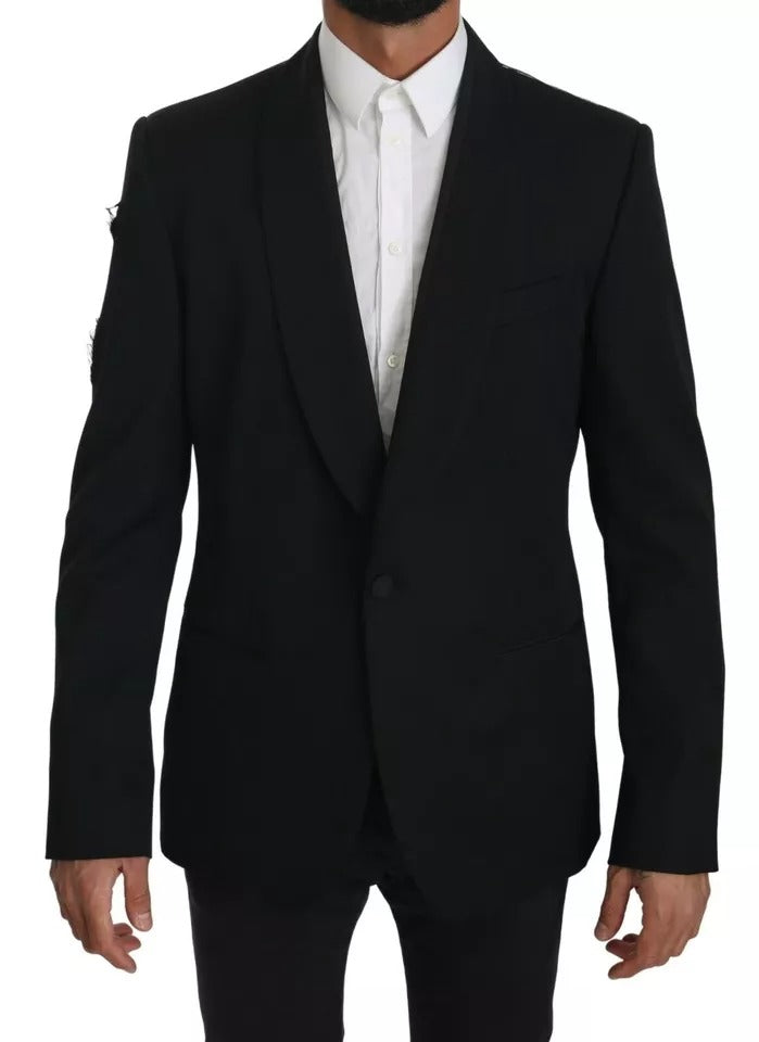 Dolce & Gabbana Black Single Breasted Formal Coat Blazer