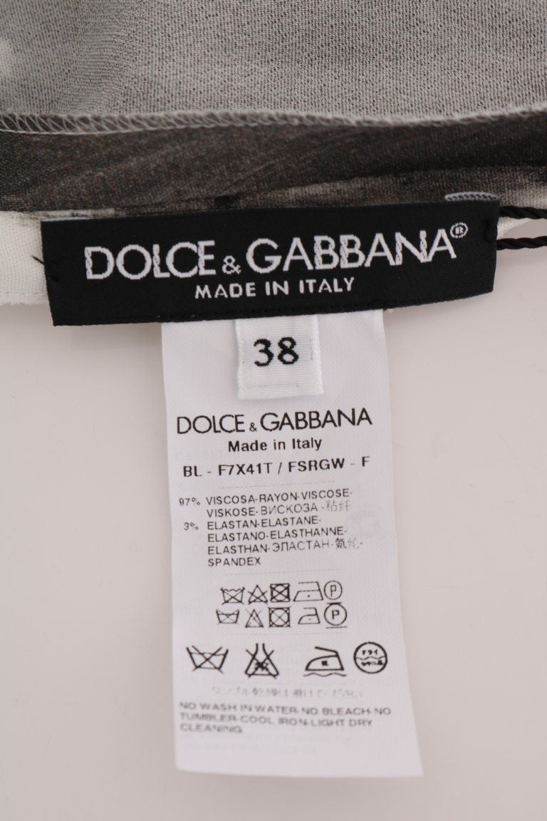 Dolce &amp; Gabbana Haut chemisier imprimé à rayures noires et blanches