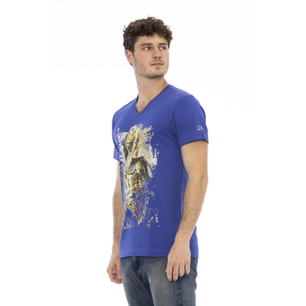 Trussardi Action Blaues Baumwoll-T-Shirt