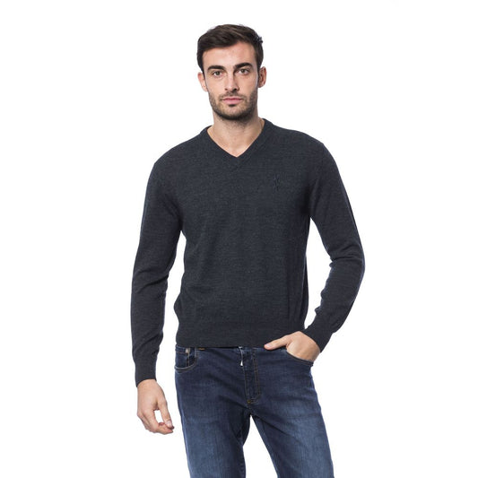 Grauer Pullover aus Merinowolle von Billionaire Italian Couture