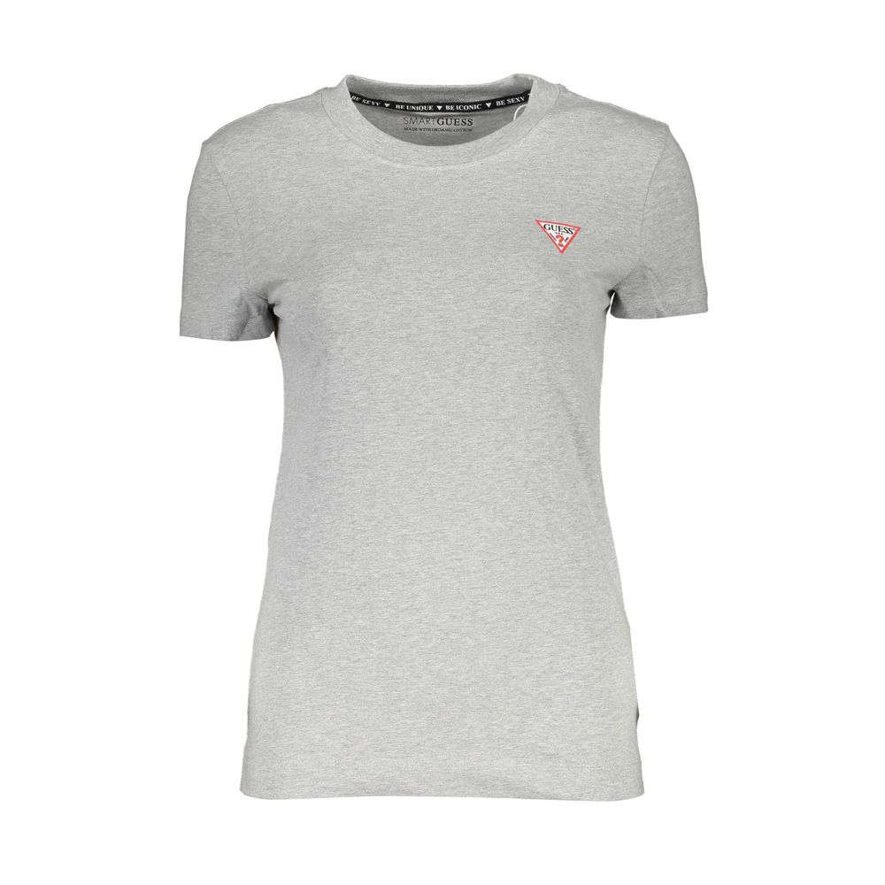 Guess Jeans Chic Gray Logo Print Organic Tee