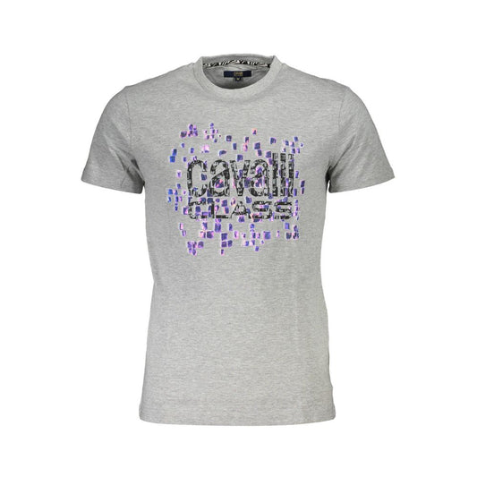 Cavalli Class Gray Cotton T-Shirt