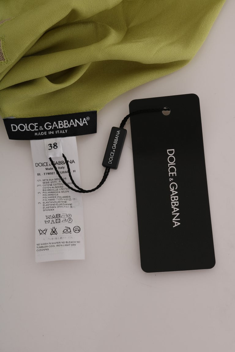 Dolce &amp; Gabbana Haut chemisier extensible en soie verte