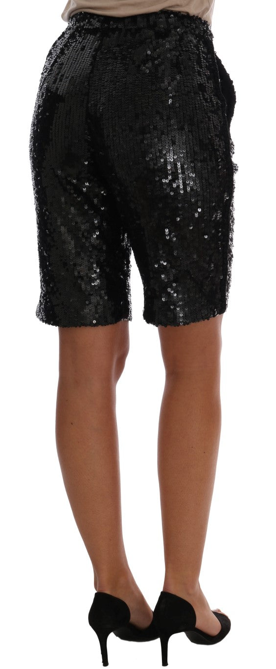 Dolce &amp; Gabbana Short de mode à paillettes noir