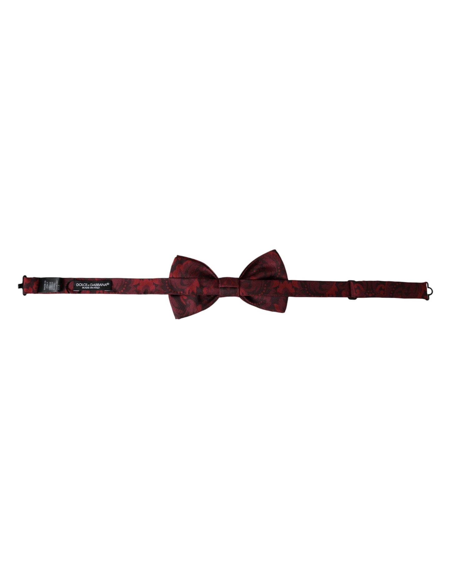 Dolce & Gabbana Red Silk Floral Adjustable Neck Men Bow Tie