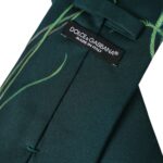 Dolce & Gabbana Green Printed 100% Silk Adjustable Men Tie