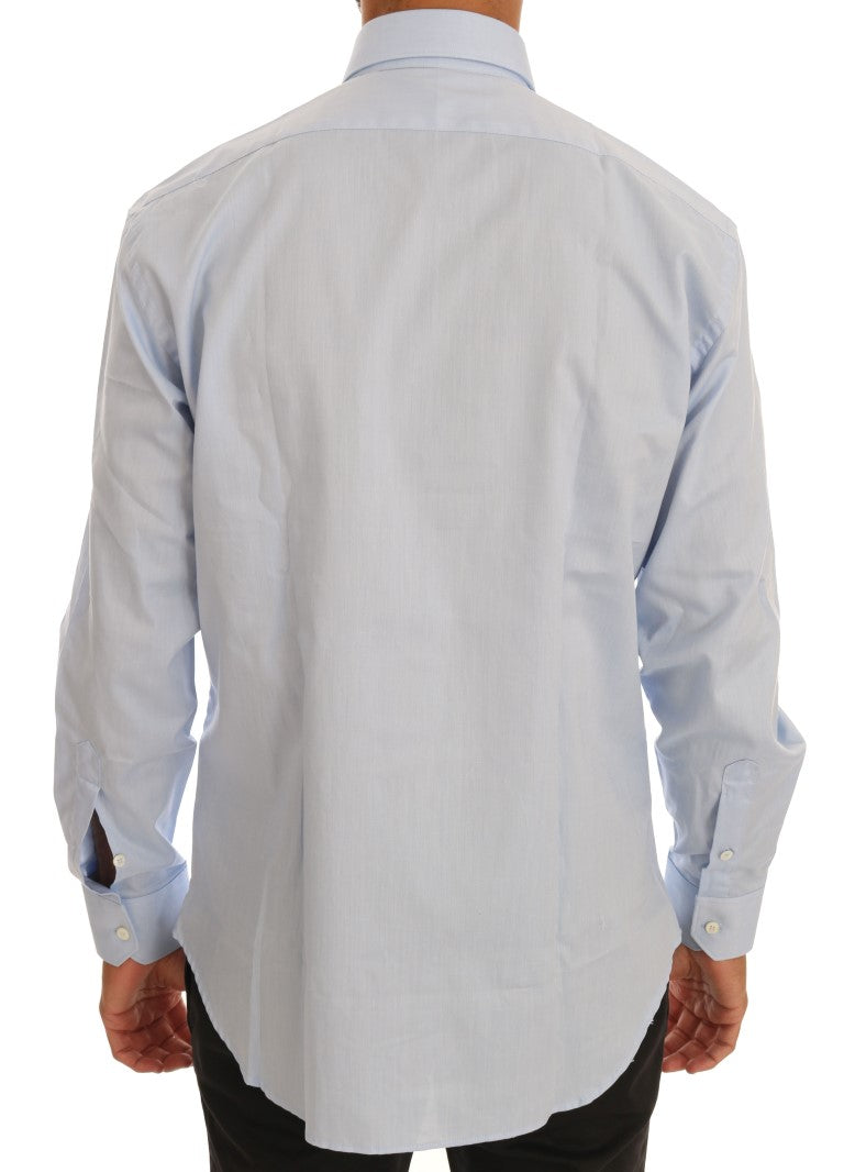 Chemise habillée coupe slim en coton bleu clair Cavalli