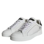 Dolce & Gabbana White Leather Portofino Low Top Sneakers Shoes