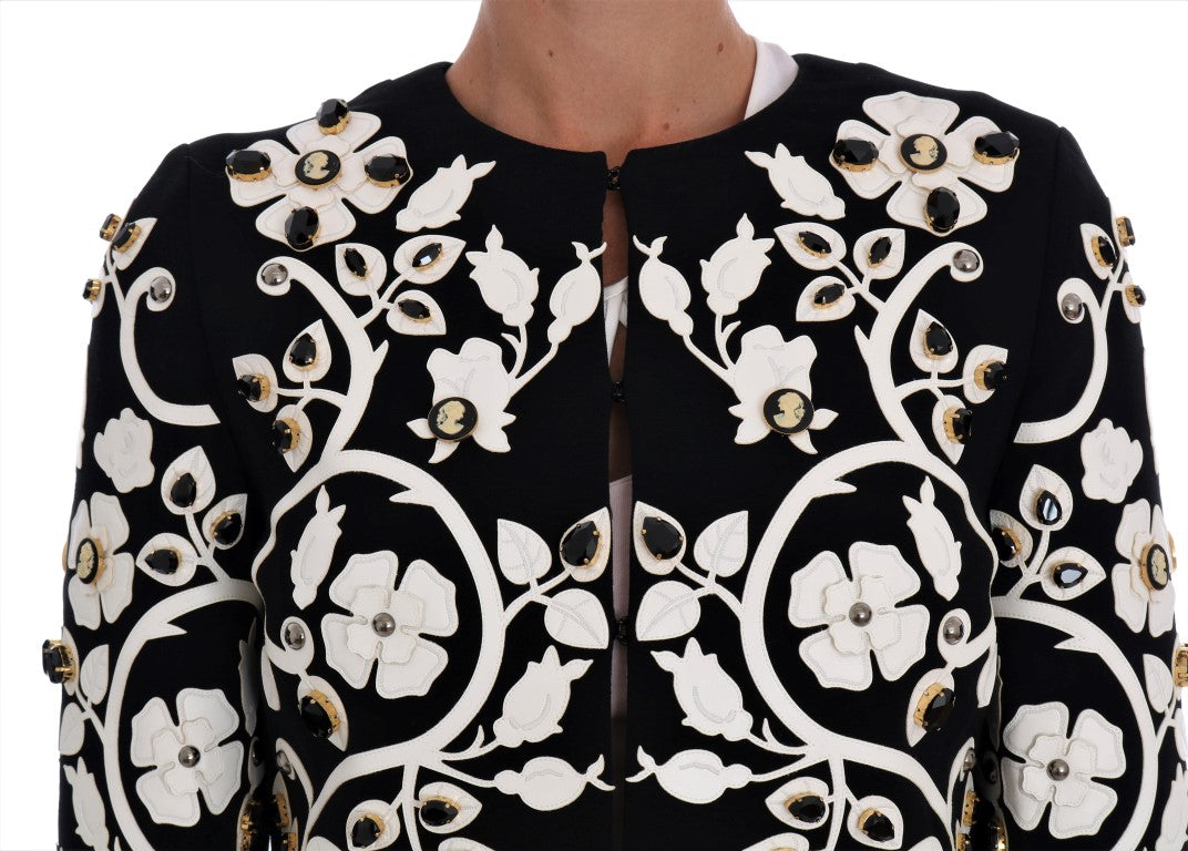 Dolce &amp; Gabbana Veste noire en cristal floral baroque