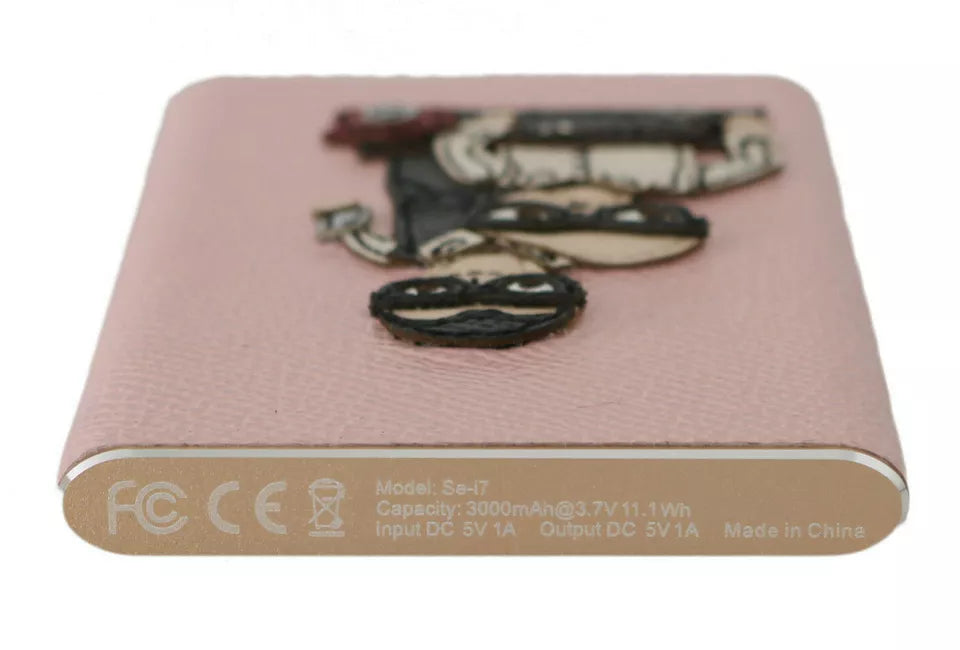 Chargeur Dolce &amp; Gabbana USB Cuir Rose #DGFAMILY Power Bank