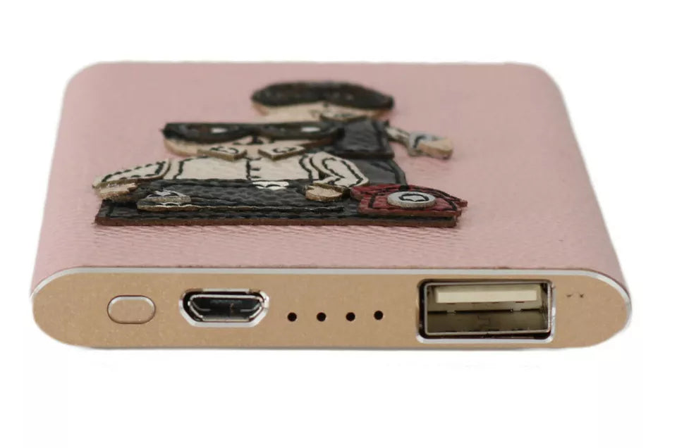 Chargeur Dolce &amp; Gabbana USB Cuir Rose #DGFAMILY Power Bank