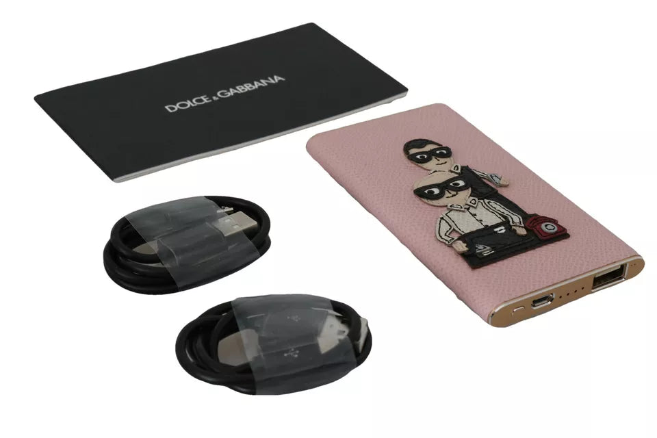 Dolce &amp; Gabbana Ladegerät USB Rosa Leder #DGFAMILY Power Bank