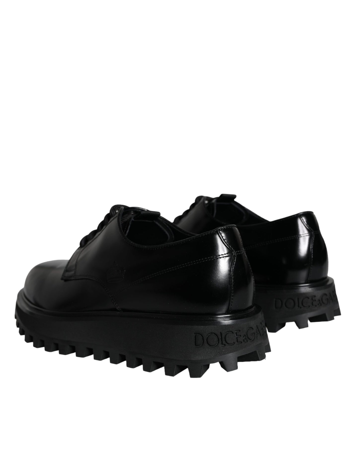 Dolce & Gabbana Black Calf Leather Derby Formal Dress Shoes