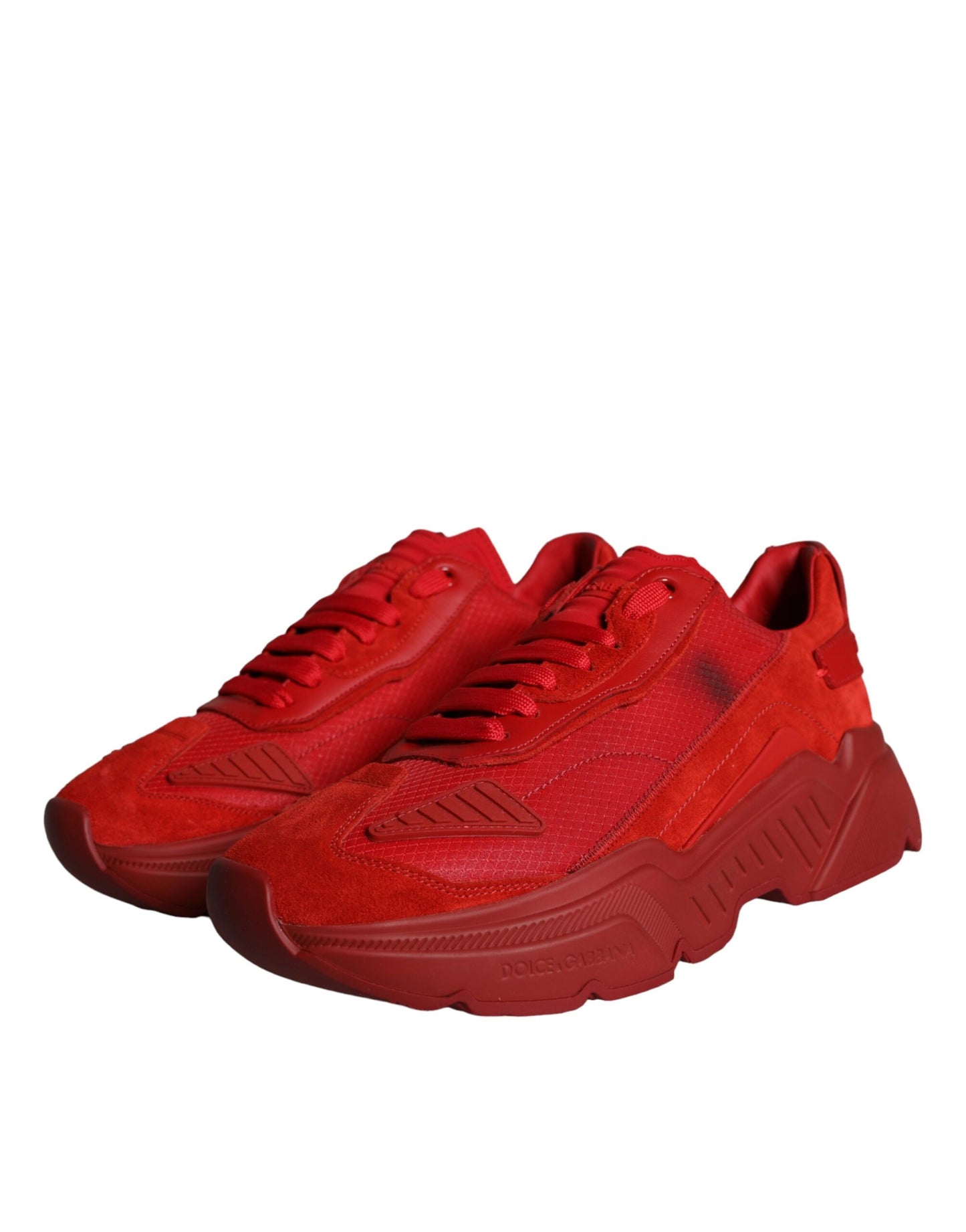 Dolce & Gabbana Red Leather Daymaster Low Top Sneakers Shoes