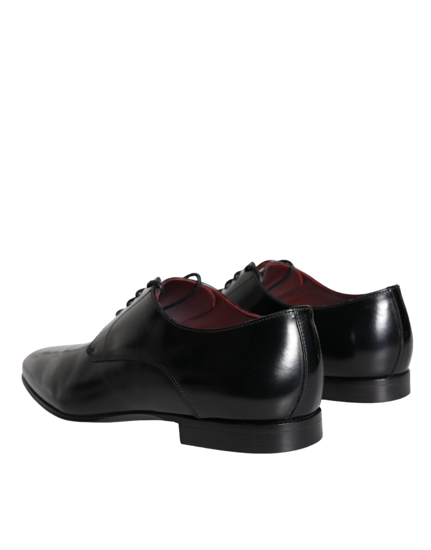 Dolce & Gabbana Black Calfskin Leather Derby Men Dress Shoes