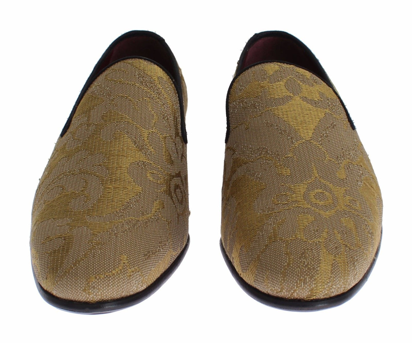 Dolce &amp; Gabbana Mocassins baroques en soie et or jaune