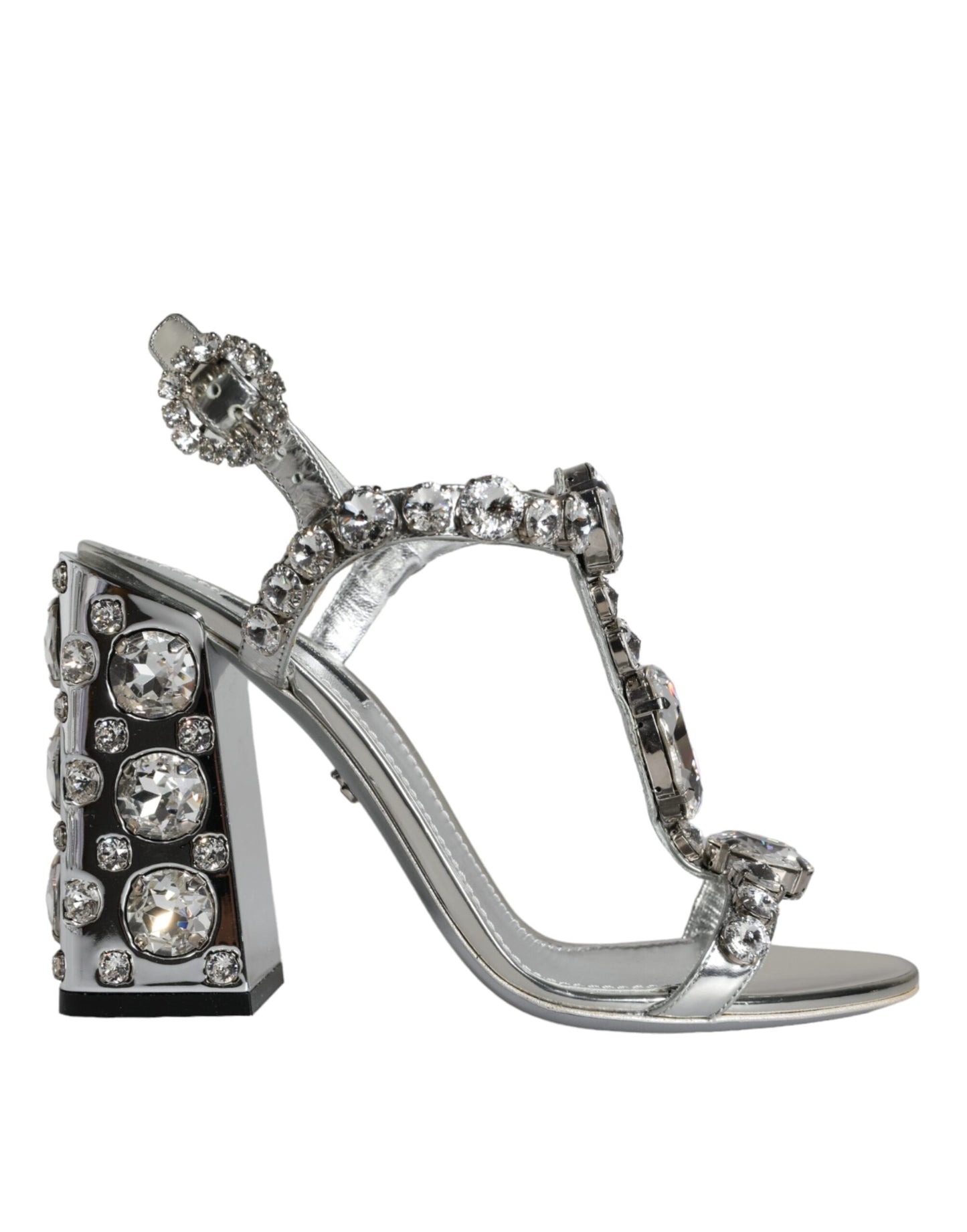 Dolce & Gabbana Silver Crystals High Heels Sandals Shoes