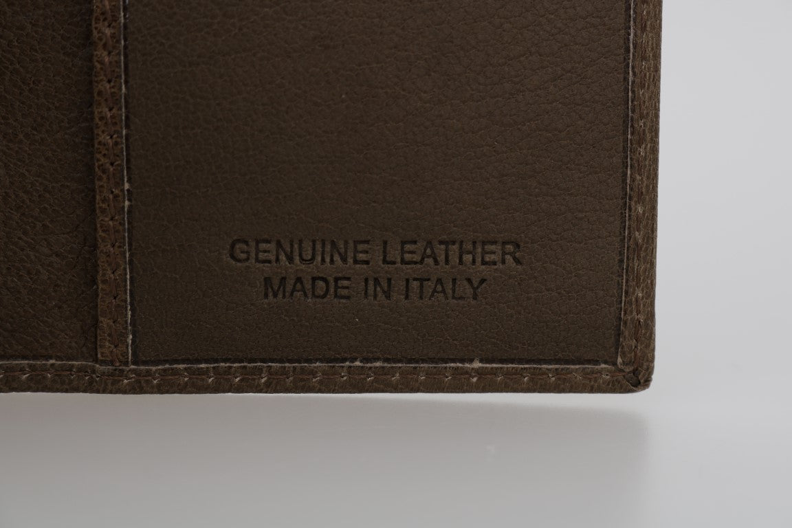 Billionaire Italian Couture Bifold-Geldbörse aus braunem Leder