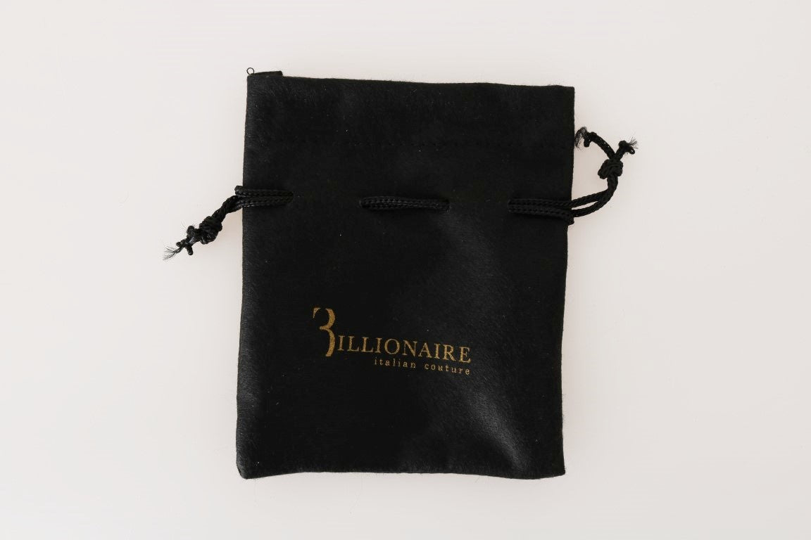 Portefeuille porte-cartes en cuir noir Billionaire Italian Couture