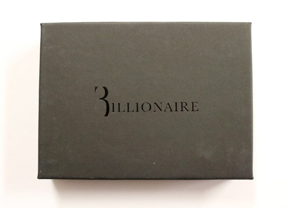 Portefeuille porte-cartes en cuir noir Billionaire Italian Couture