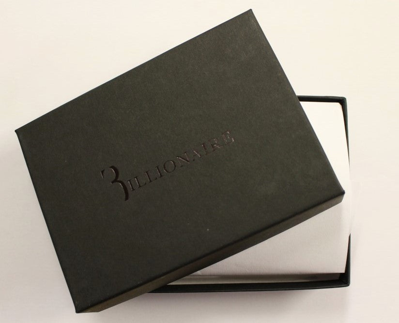 Portefeuille porte-cartes en cuir marron Billionaire Italian Couture