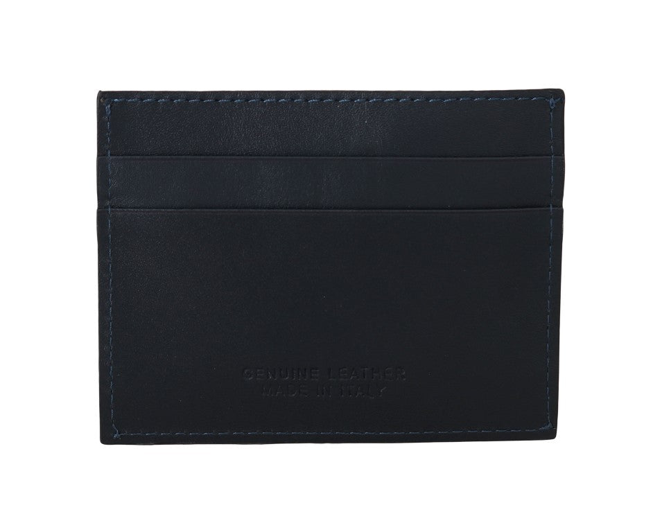 Portefeuille porte-cartes en cuir bleu Billionaire Italian Couture