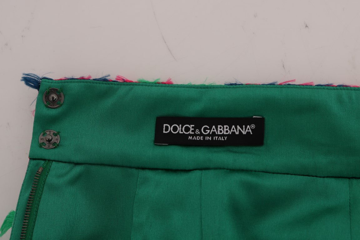 Dolce &amp; Gabbana Jupe crayon en jacquard vert rose