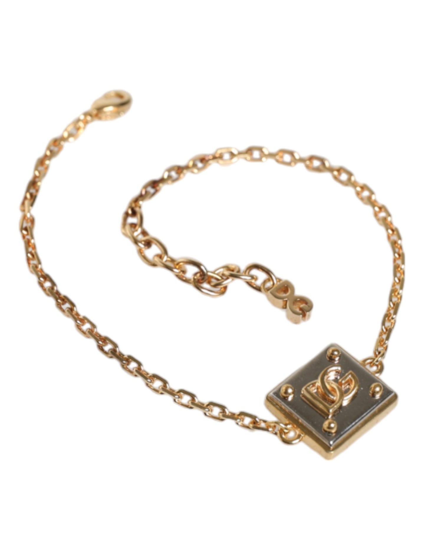 Dolce & Gabbana Gold Brass Chain Logo Sicily Pendant Necklace