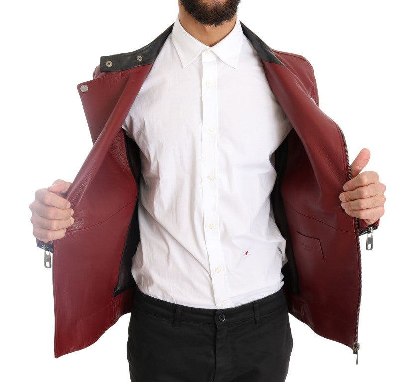 Dolce &amp; Gabbana Veste en cuir de cerf rouge