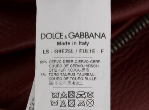 Dolce &amp; Gabbana Veste en cuir de cerf rouge