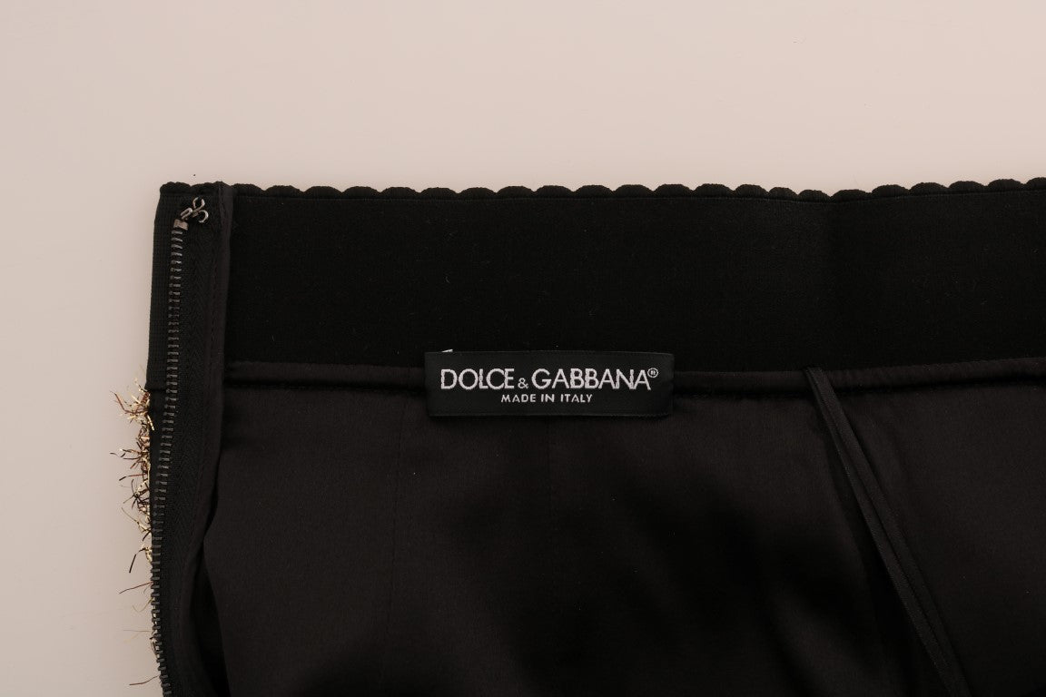 Dolce &amp; Gabbana Mini-jupe courte noire dorée