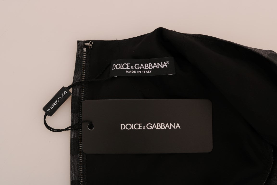 Dolce &amp; Gabbana Robe stretch en laine à pois grise