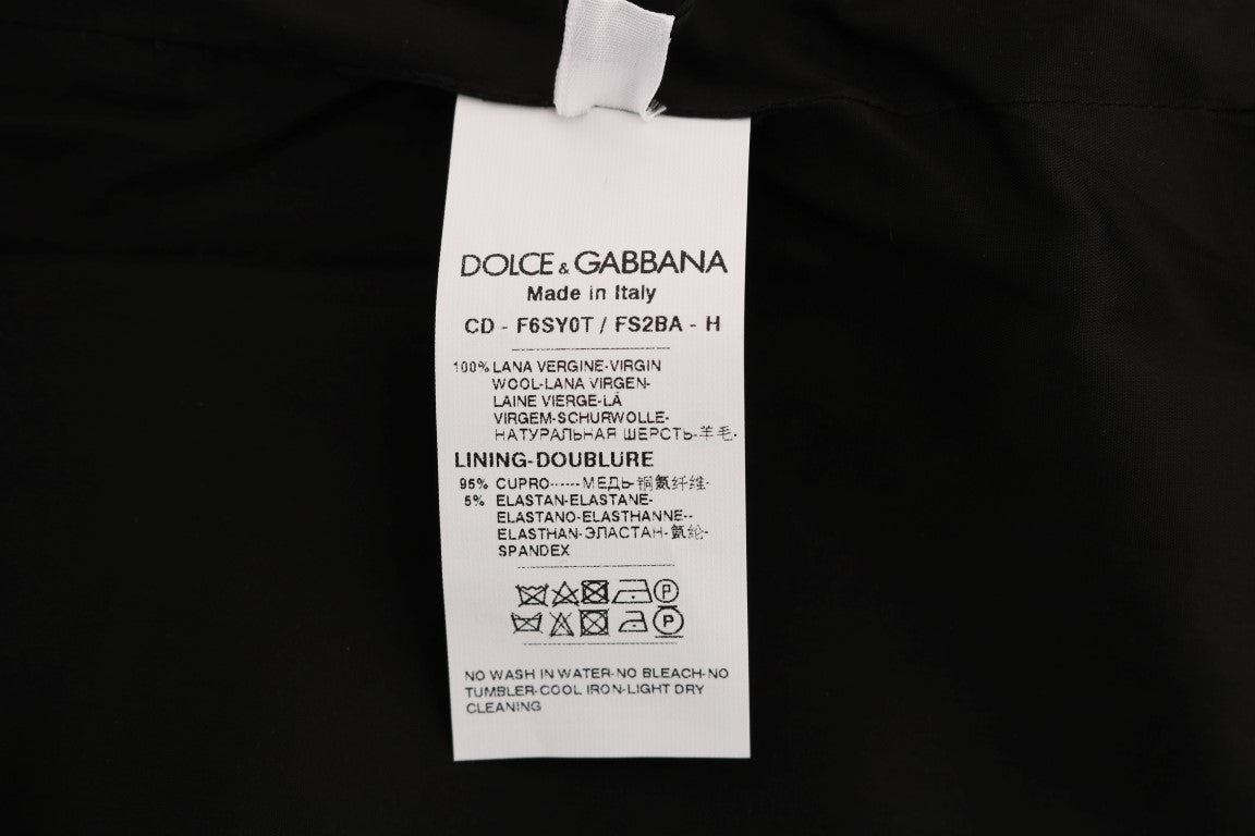 Dolce &amp; Gabbana Robe fourreau en laine grise à pois