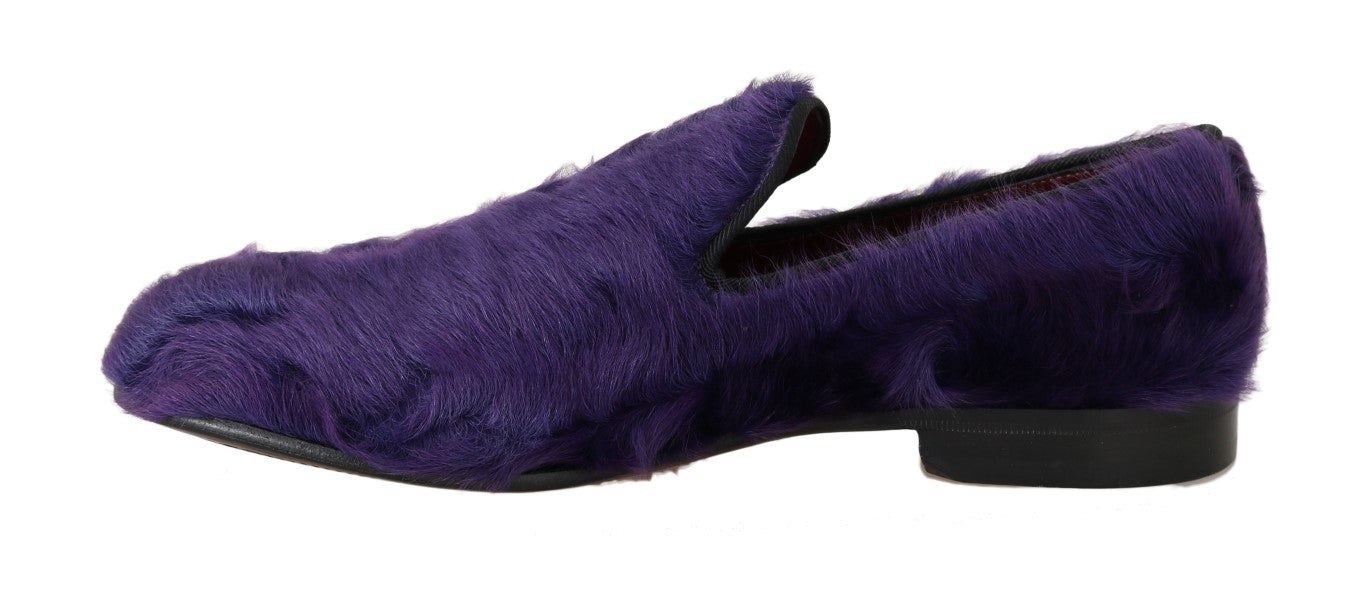 Dolce &amp; Gabbana Mocassins en cuir de fourrure de mouton violet