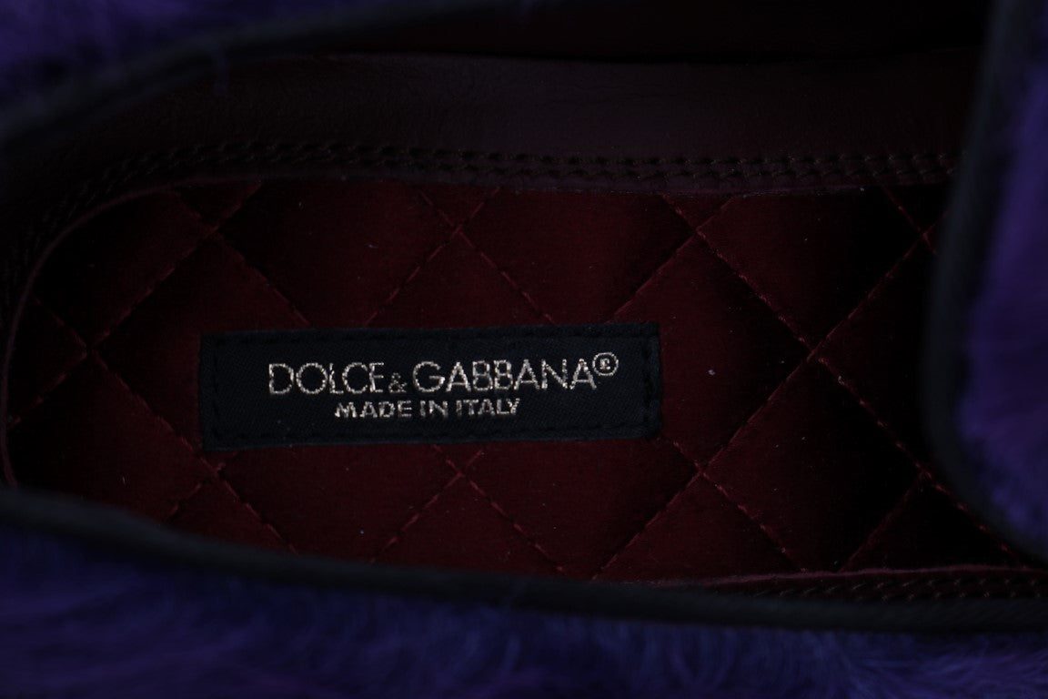 Dolce &amp; Gabbana Mocassins en cuir de fourrure de mouton violet