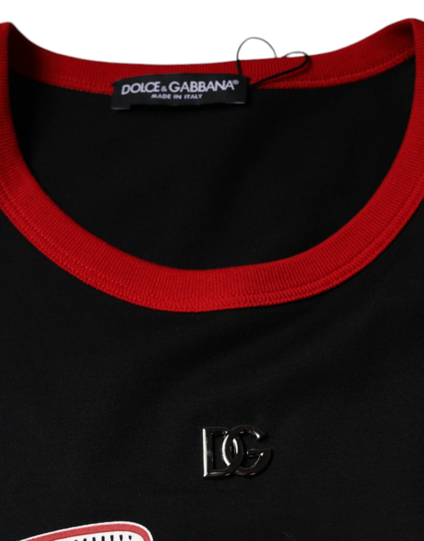 Dolce & Gabbana Black EDEN Patch Cotton Crew Neck T-shirt