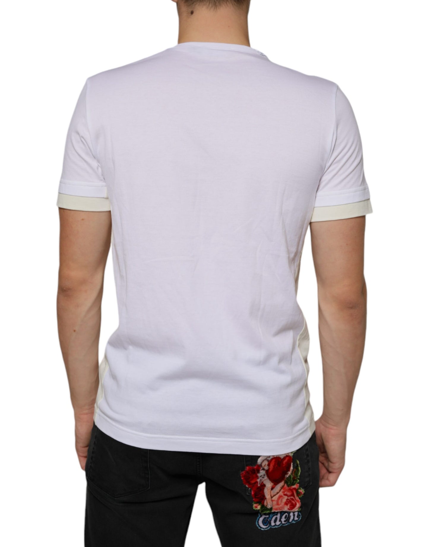 Dolce & Gabbana White Cotton Pocket Short Sleeves T-shirt