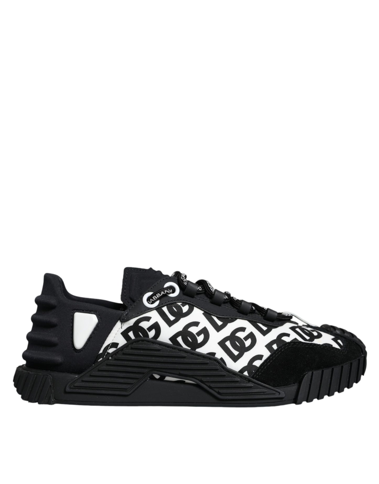 Dolce & Gabbana Black Logo Lace Up Low Top NS1 Sneakers Shoes