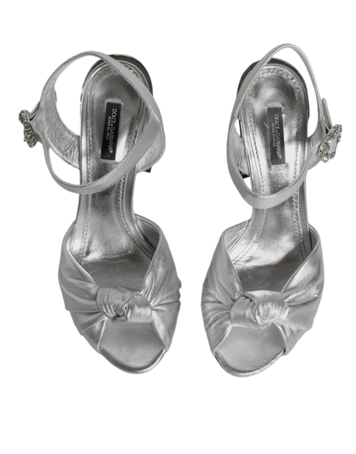 Dolce & Gabbana Silver Mirror Heels KEIRA Sandals Shoes