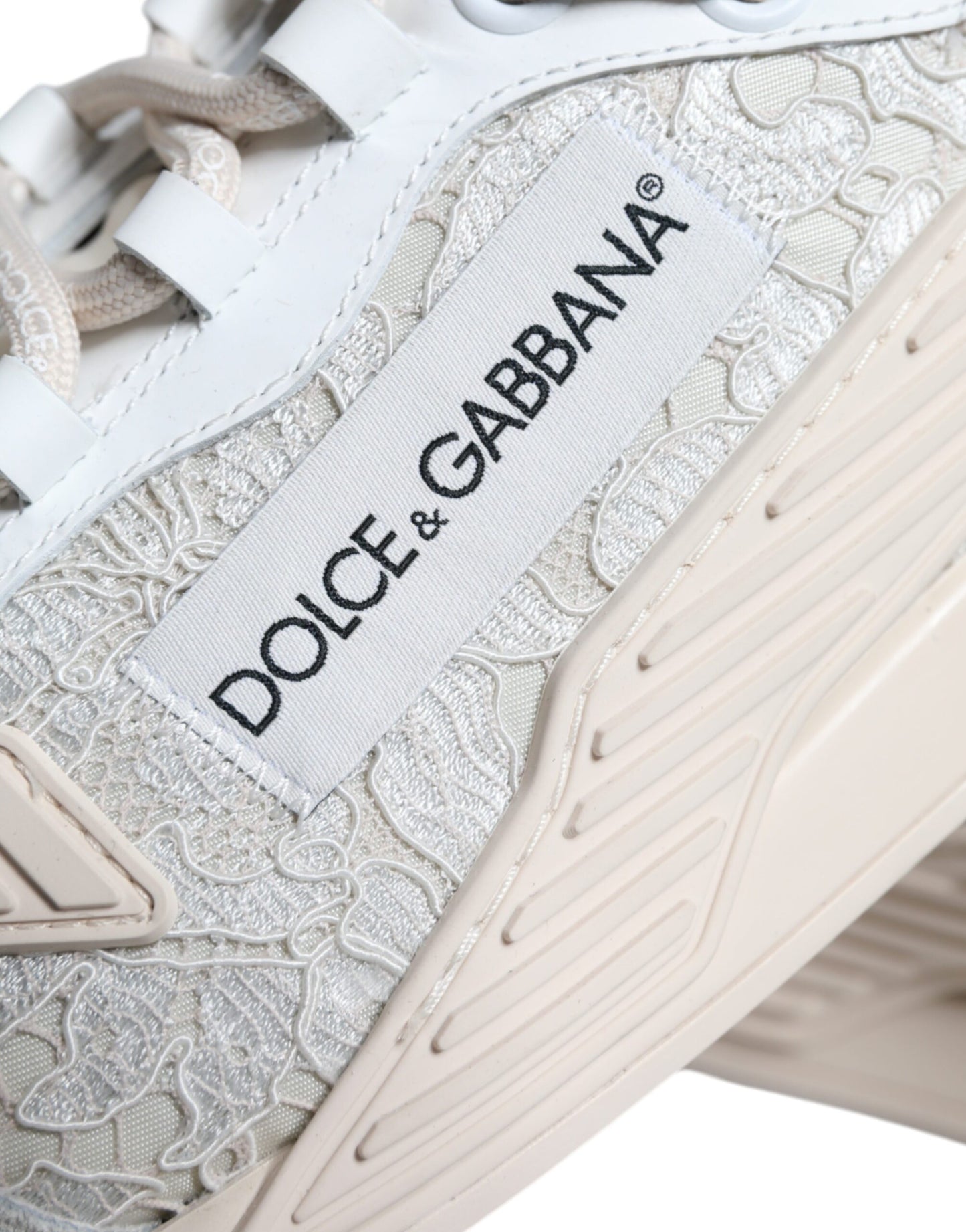 Dolce & Gabbana White Lace NS1 Low Top Sneaker Sports Shoes